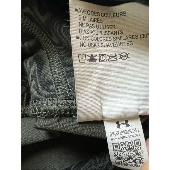 Under Armour Black Gray Green Abstract Marble Print Back Pocket Ankle Legging M - Picture 4 of 8